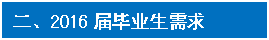 文本框: 二、2016届毕业生需求